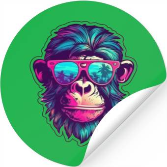 Discover Miami Sunglass Monkey - Embrace the Sun Stickers