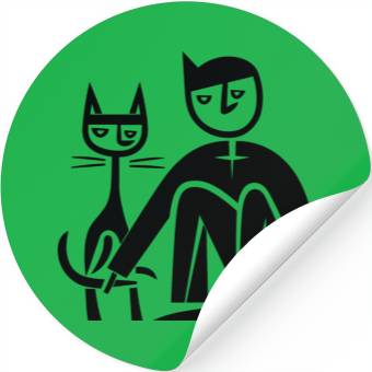 Discover Cat And Human Stickers