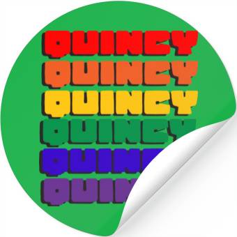 Discover Quincy Rainbow Type Stickers