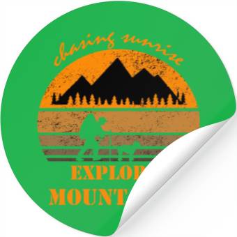 Discover Chasing Sunrise Explore Mountain Stickers