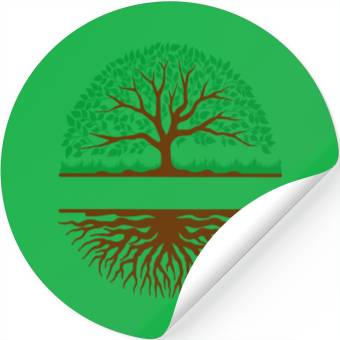 Discover Tree with roots banner Stickers
