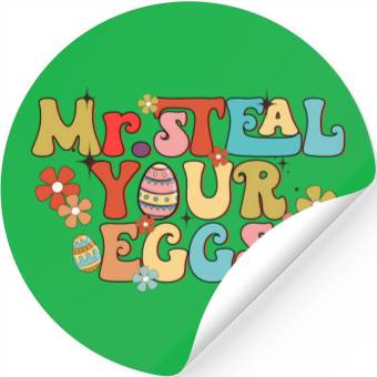 Discover Mr Steal Your Eggs Groovy Easter Day Easter Egg Stickers