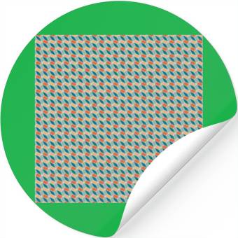 Discover Retro Orange Teal Pattern Stickers