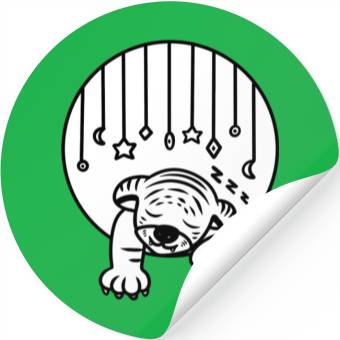 Discover Cute Tiger Cub Sleeping Stickers