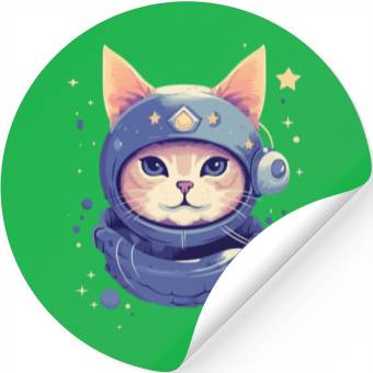 Discover cat in space Stickers