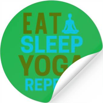 Discover Eat sleep yoga repeat Stickers