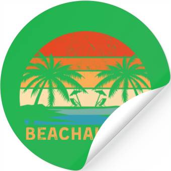 Discover Tropical Sunset Beach Scene Stickers