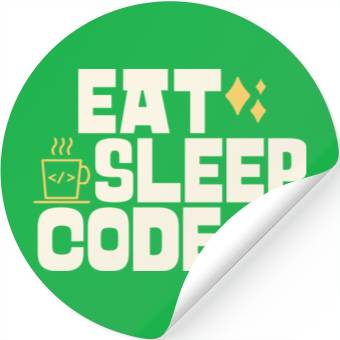 Discover Eat sleep code repeat cool Stickers