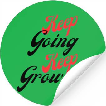 Discover Keep going keep growing yellow Stickers