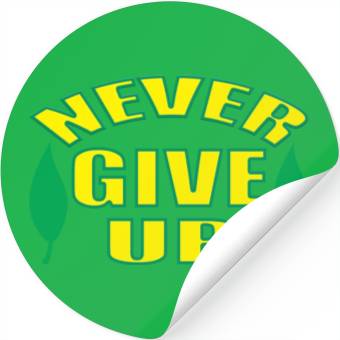 Discover Never Give Up red Stickers