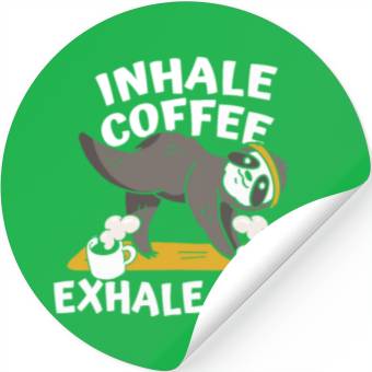Discover Sloth Coffee Sloth Yoga Stickers