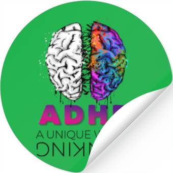 Discover ADHD UNIQUE Pink Stickers