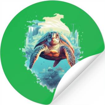 Discover Serene Underwater Turtle Stickers