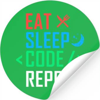 Discover Eat Sleep Code Repeat Funny Programming Computer Stickers