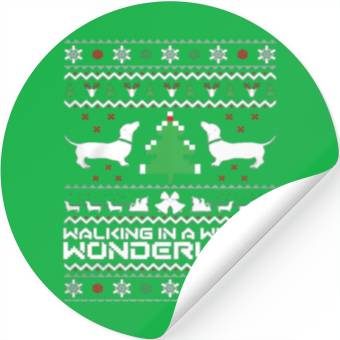 Discover Dachshund Ugly Doxie Santa Stickers