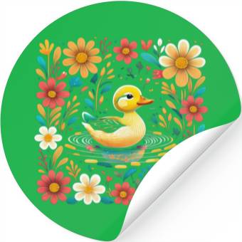 Discover Joyful Duck Pond Stickers
