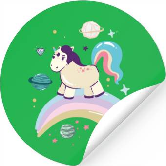 Discover Unicorn rainbow Stickers