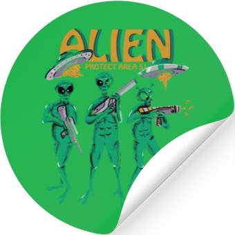 Discover Protect Area 51 Aliens Stickers