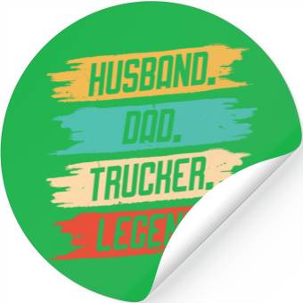 Discover Husband Dad Trucker Legend Stickers