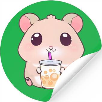 Discover Kawaii hamster with bubble tea Stickers