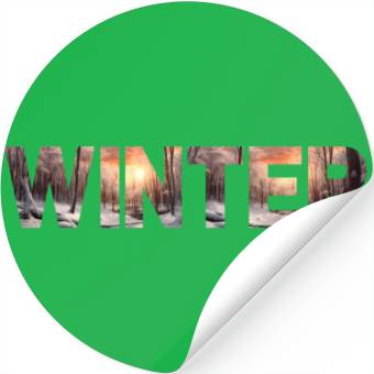 Discover Winter Font With Forest Background Graphic Stickers