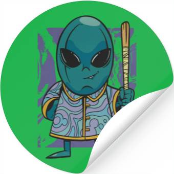Discover Dwarf Alien Monk Stickers