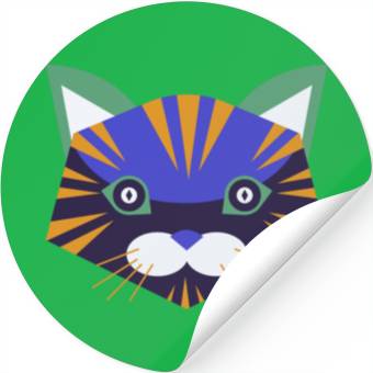 Discover Colorful Cat Face Stickers