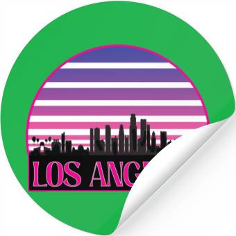Discover LOSANGELES CIRCLE striped Stickers