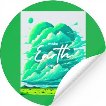 Discover Make earth happy Stickers