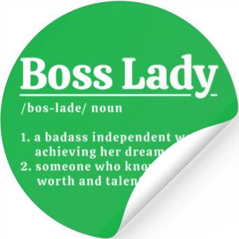 Discover Boss Lady White Type Stickers