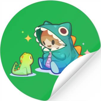 Discover Dino Cat Stickers