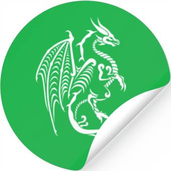Discover White Tribal Dragon For Stickers