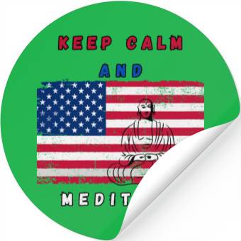 Discover Independence Day Buddha Meditation Stickers
