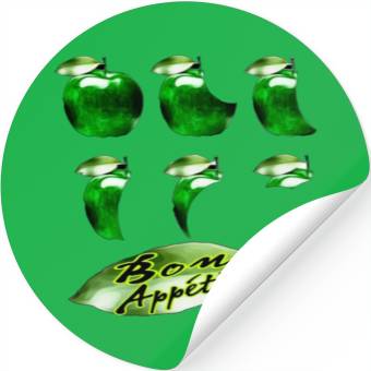 Discover Green Apple Bon appétit Stickers