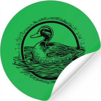 Discover Duck Bird Nature Pond Stickers