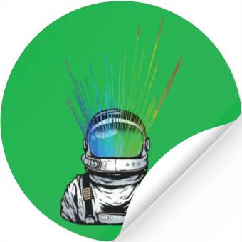 Discover Space Light Astronaut - Rainbow Rays Stickers