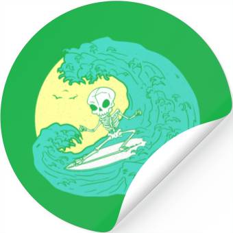 Discover Skeleton surfing on Wave Stickers