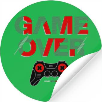 Discover Vector game over typography with controller Stickers