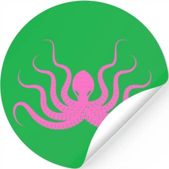 Discover Menace Octopus Neon Pink Stickers