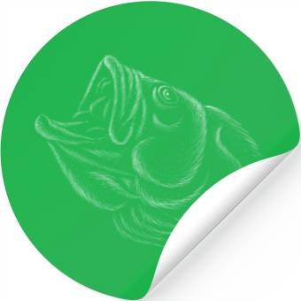 Discover The head drawing fish Premium Stickers
