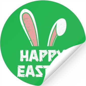 Discover Happy Easter Bunny Rabbit Ears Stickers