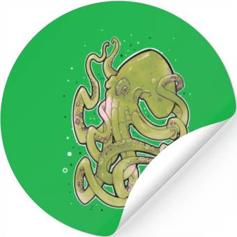 Discover Green Octopus Stickers
