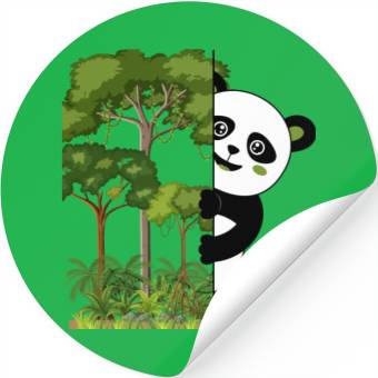 Discover panda bear in the forest Stickers