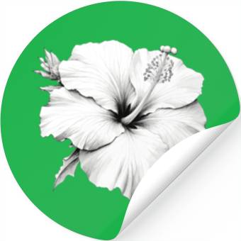 Discover Hibiscus Flower Sketch Stickers