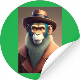 Discover The digital monkey man logo design Stickers