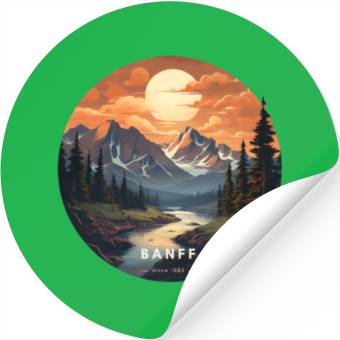 Discover Banff sunset Stickers