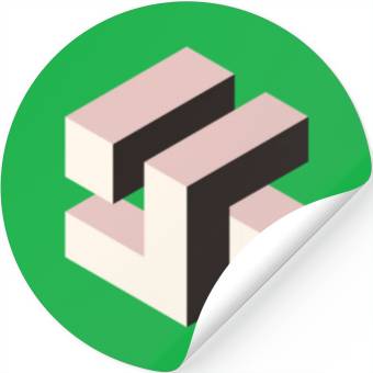 Discover geometric 3D cube design Stickers
