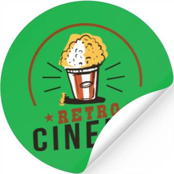 Discover Retro Cinema Popcorn Stickers