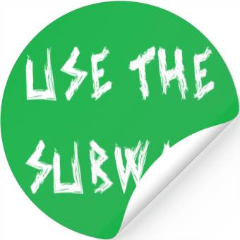 Discover Use The Subway yellow Stickers