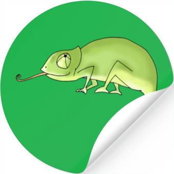 Discover Green Chameleon Stickers